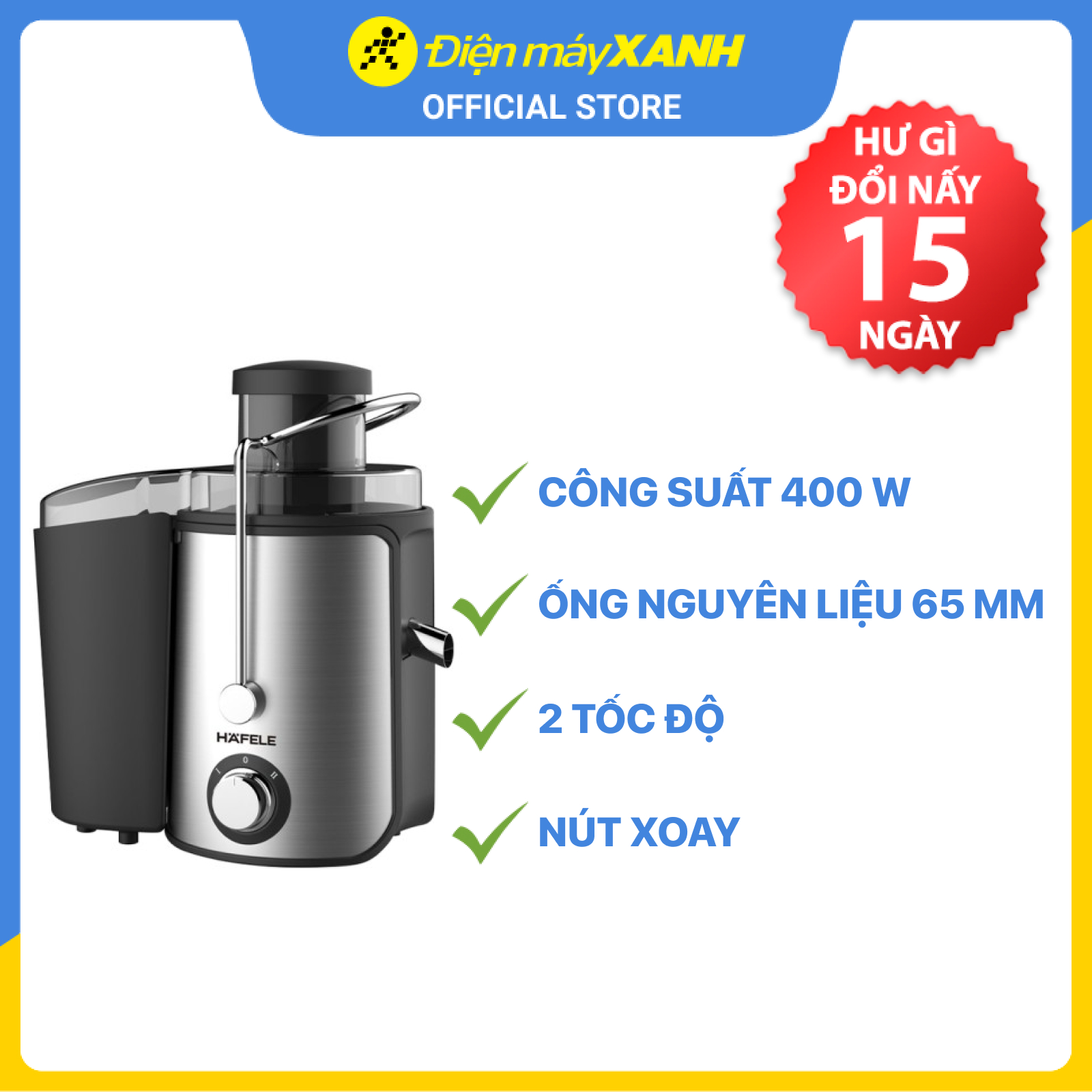 Máy ép trái cây Hafele GS-353 (535.43.086) 400W - Hàng chính hãng