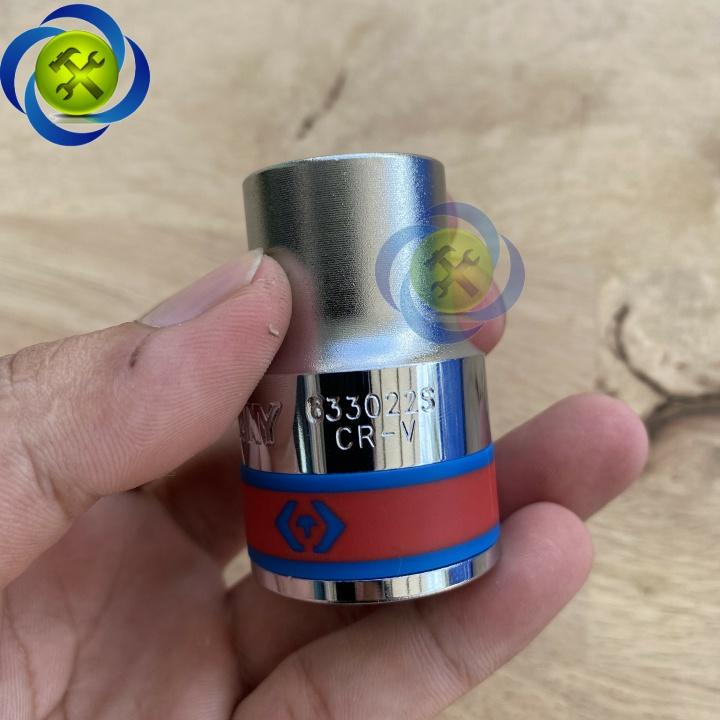 Tuýp 11/16 hệ inch 3/4 Kingtony 633022S loại ngắn 12 cạnh màu trắng 17.46mm