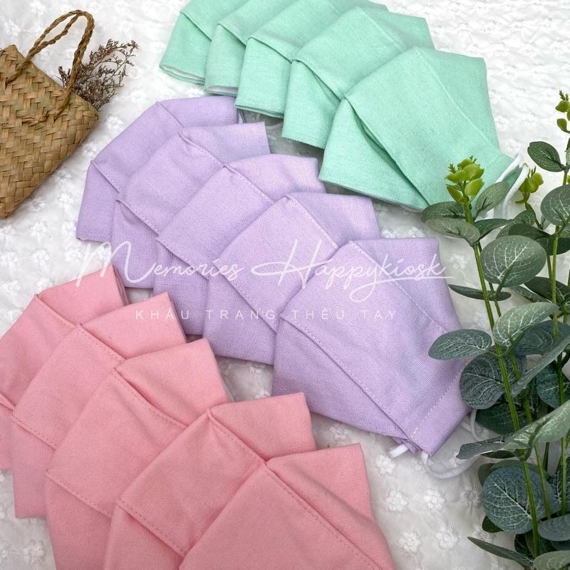 Khẩu trang vải linen in hoa