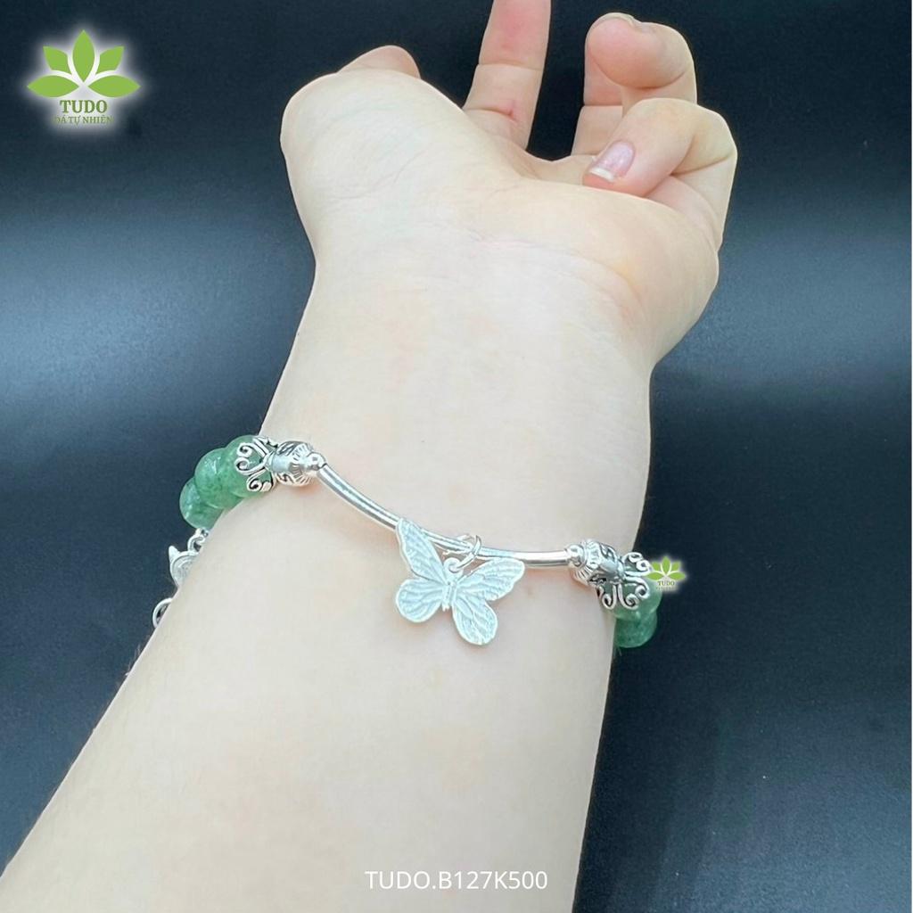 Vòng Tay Nữ Đẹp - Vòng Phong Thủy Mệnh Mộc Hỏa TUDO B127K500 VCBTADX Charm Bạc Hồ Điệp, Hồ Ly - Tình Duyên