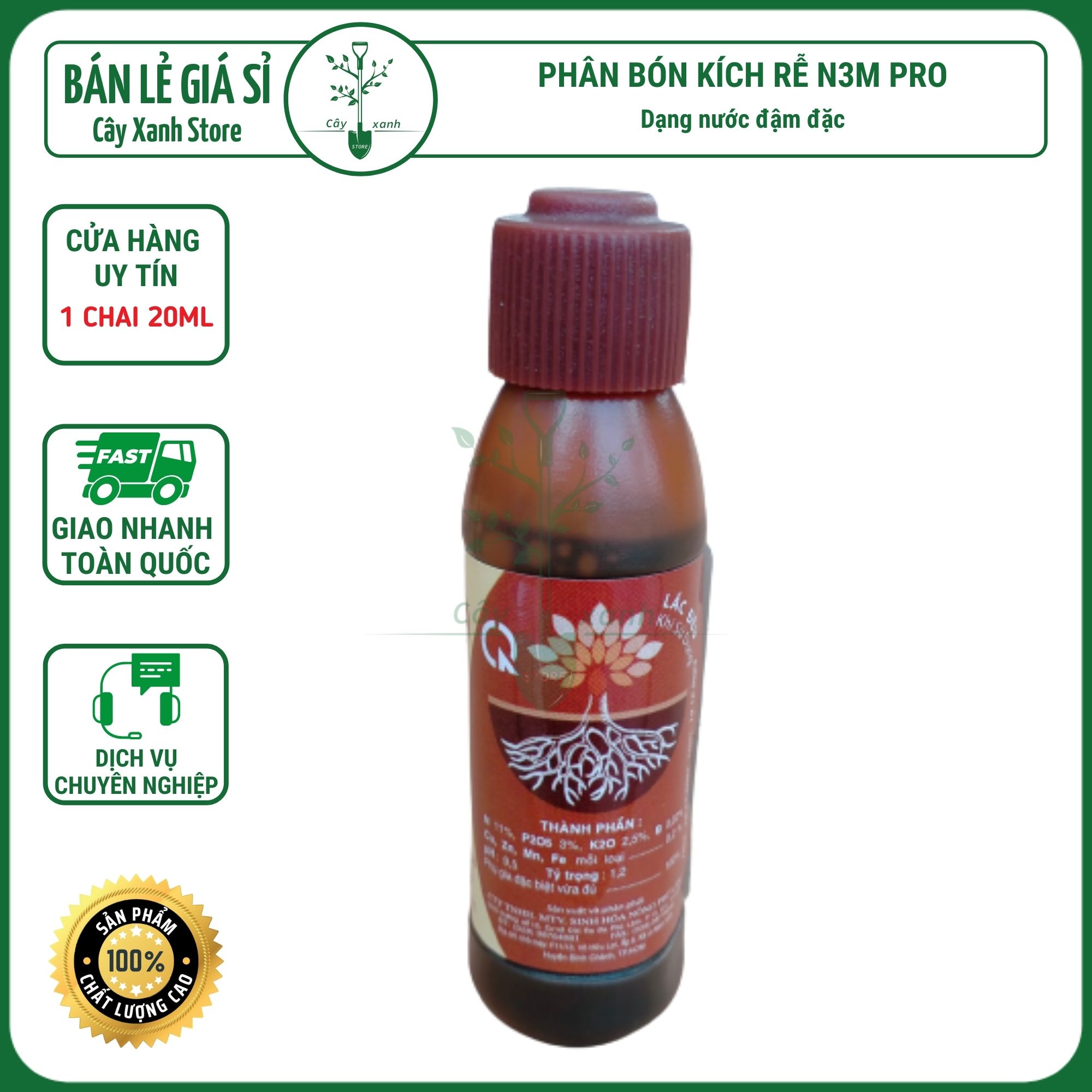 N3M Phân Bón Kích Rễ Pro Dạng Nước 20ml Ra Rễ Cực Mạnh