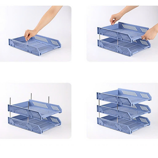 Khay Đựng Tài Liệu 3 Tầng / 4 Tầng Việt Nhật 5683, Kệ Đựng Tài Liệu Văn Phòng Cao Cấp, Khay A4 nhiều ngăn tiện dụng