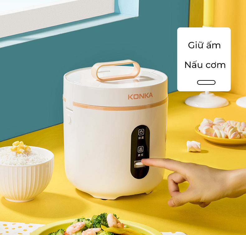 Nồi cơm điện thông minh, cặp lồng nấu cơm, hâm nóng thức ăn 1.6L KONKA KRC-16JX21 - HÀNG CHÍNH HÃNG