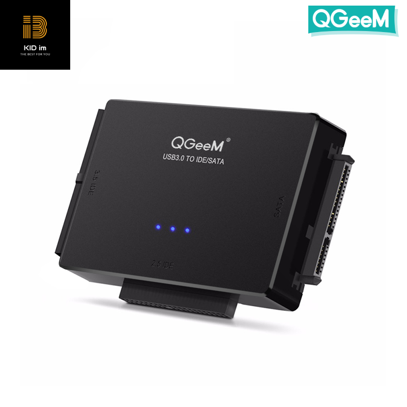 Bộ chuyển đổi QGeeM USB3.0 sang ổ cứng IDE/SATA 2.5 + 3.5 inch cho laptop qua cổng USB-Hàng chính hãng