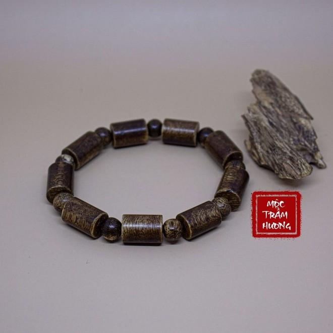 Vòng Tay Trầm Hương Cao Cấp Mộc Trầm Hương Trụ Trúc Size 10mm Trầm Tốc Việt Tự Nhiên - Mùi Dịu Nhẹ