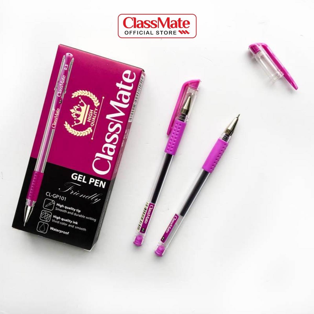 Hộp 12 Chiếc Bút Gel CLASSMATE Ngòi 0.5mm, Mực đều Nét trơn, Dành Cho Học Sinh CL-GP101