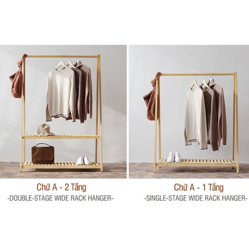 Giá Treo Quần Áo Gỗ - Kệ Đa Năng Gỗ Thông SIZE L-1 tầng - Size M 2 tầng 100% gỗ thông nhập chống mối mọt