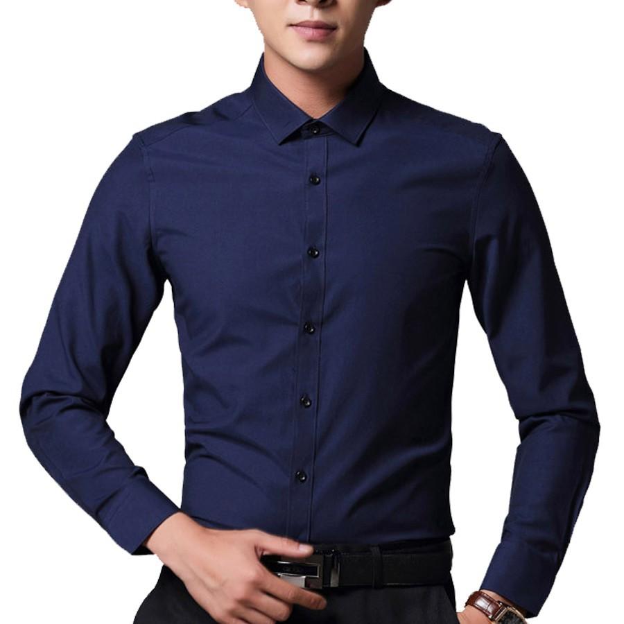 Áo sơ mi nam dài tay cotton lụa không nhăn