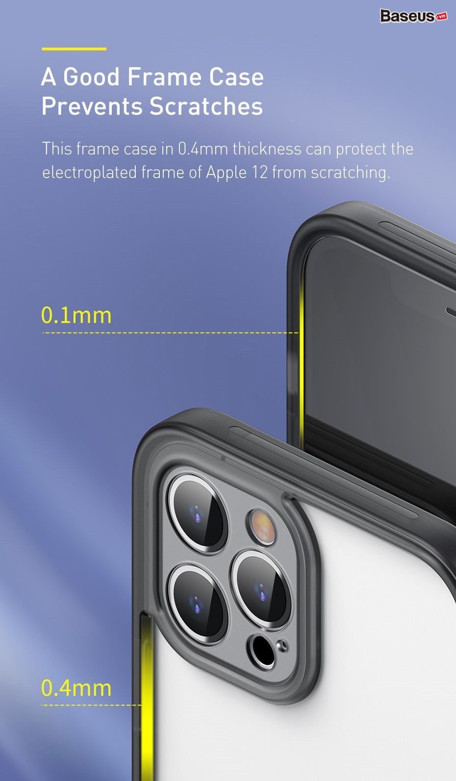 Ốp khung viền chống sốc Baseus Camera Lens Protector Frame Case Cho Phone 12 Mini / 12 & 12 Pro / 12 Pro Max_ Hàng Chính Hãng