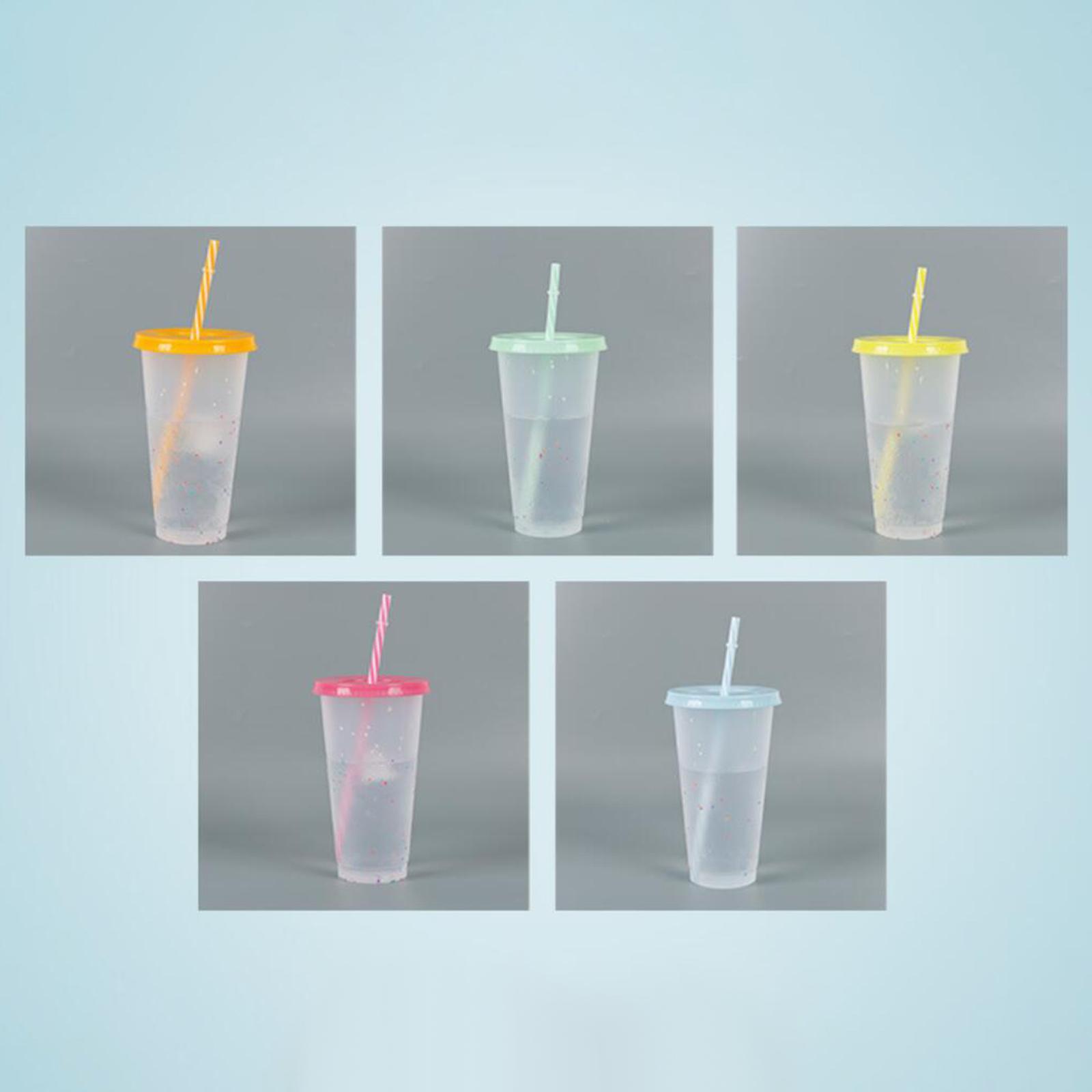 Color Changing Coffee Cup with Lids Portable Cold Drink Tumbler Drinking Mug