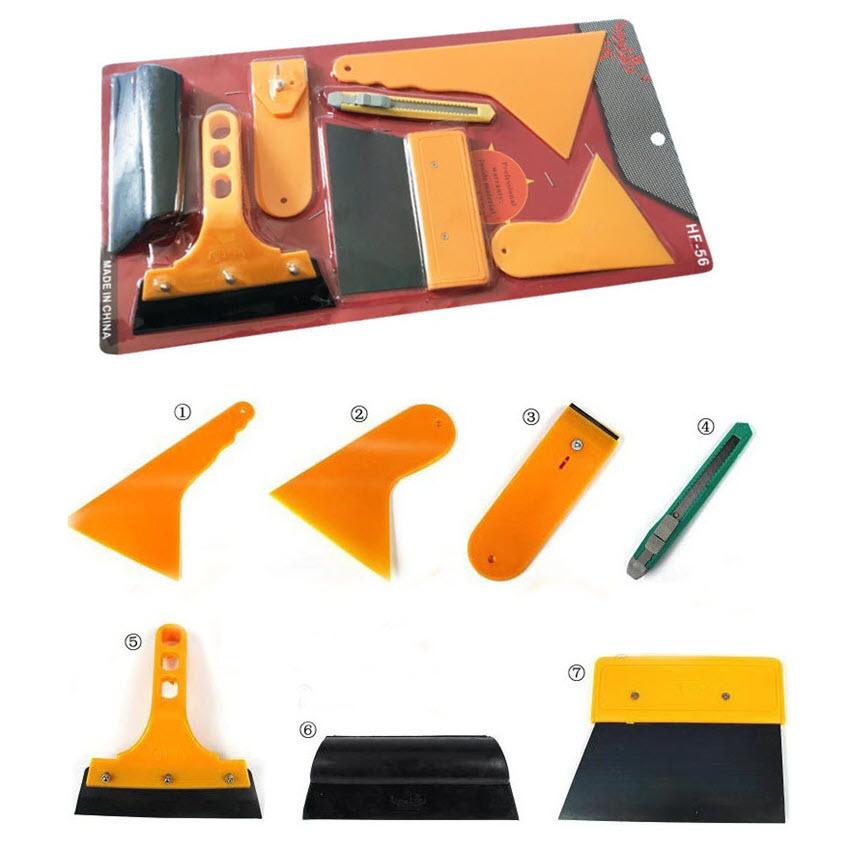 Trọn Bộ 7 món dụng cụ,tấm,miếng,tấm hỗ trợ, hỗ trợ dán phim,decal trang trí xe, miếng dán cường lực điện thoại, laptop, cạo, tháo decal