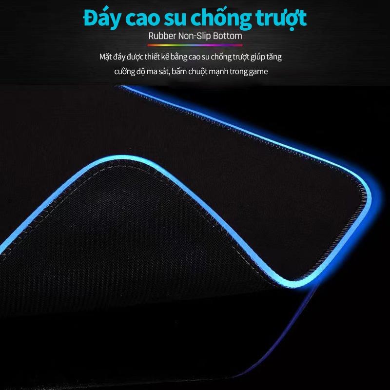 Bàn di chuột Led tấm lót chuột cỡ lớn RGB phát sáng nhiều màu, chống nước, có lớp cao su chống trượt siêu bền