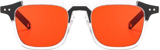 Kính Mát Thời Trang Cube Mắt Vuông Khung Nhựa Mix Bóng Sang Trọng Mắt Đỏ