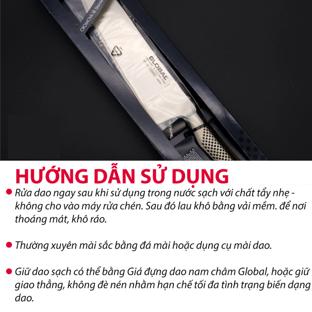 Dao bếp Nhật cao cấp Global GF36 Nakiri - Dao thái rau củ (200mm) - Dao bếp Nhật chính hãng