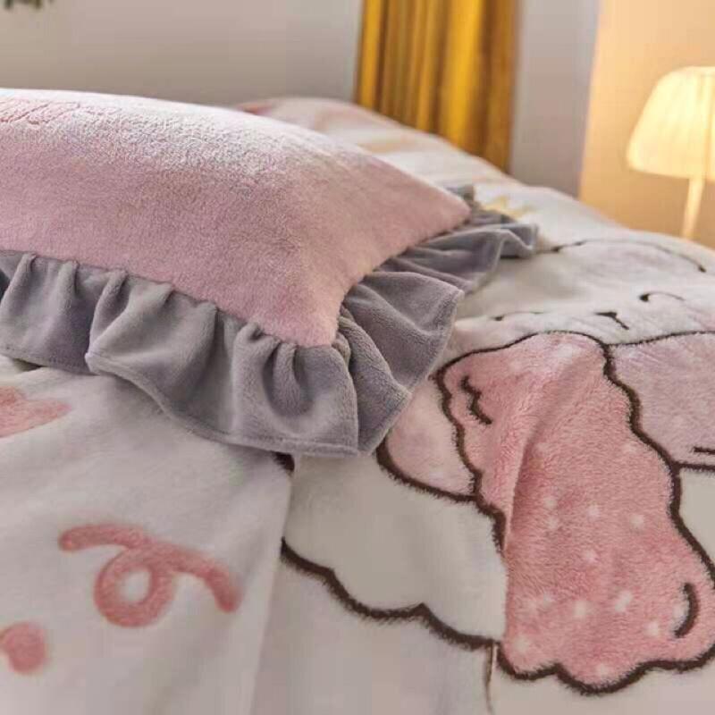 Bộ ga gối vỏ chăn nỉ sữa 4 món