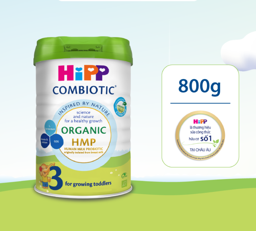 Sữa bột công thức HiPP Organic Combiotic 800g Số 03 cho bé từ 1 -3 tuổi