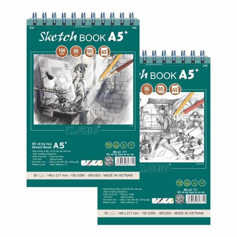 Sổ vẽ ký họa Sketch 50 tờ A5 150GSM MS: 771