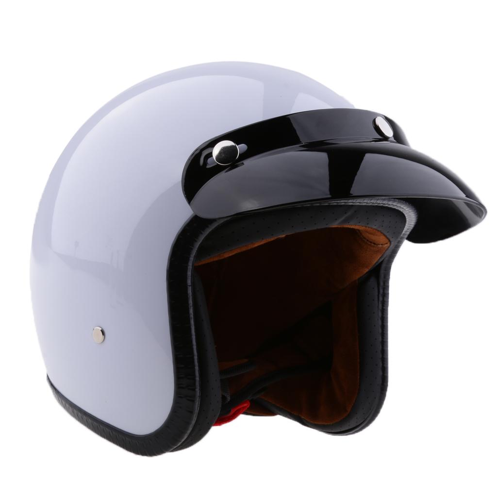 Interphone Bluetooth Headset+Bright White Motorcycle 3/4 Open Face Helmet M