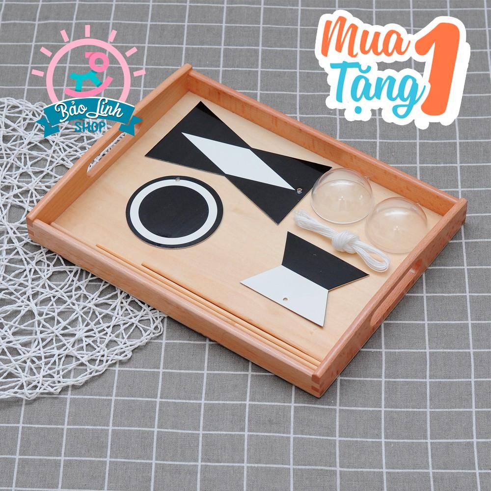 Đồ chơi cho trẻ sơ sinh 0-6 tháng tuổi - Set nguyên liệu 4 bộ chuyển động phát triển thị giác CHUẨN MONTESSORI tăng cường tập trung cho bé