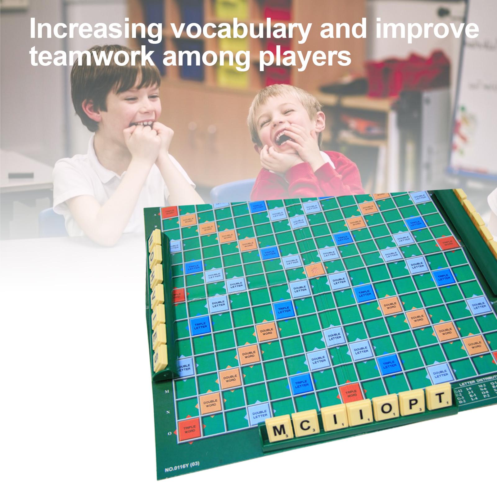100PCS English Spelling and Word Game Crossword Scrabble Matching Letter Table Game for Crafts Letters Education Games