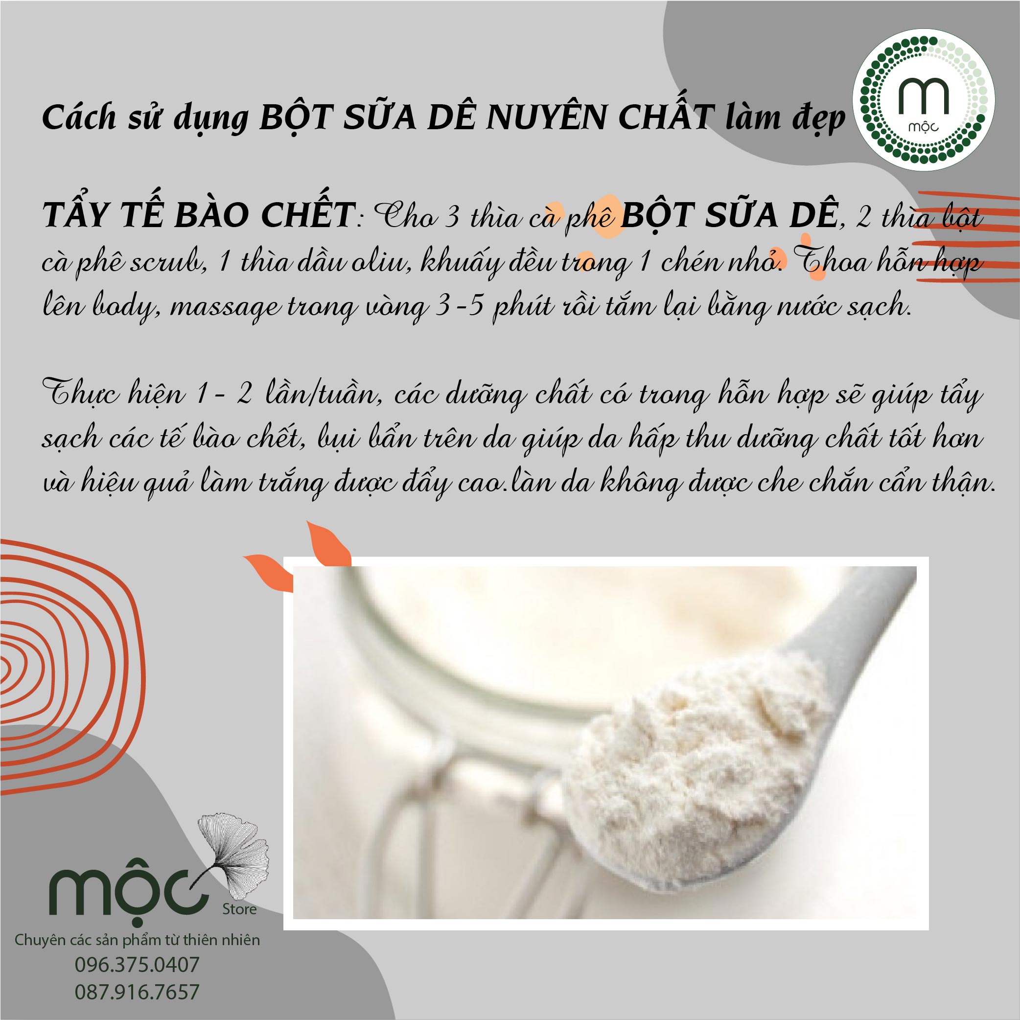 Bột đăp mặt Tinh Sữa Dê dưỡng trắng da nguyên chất 100ml