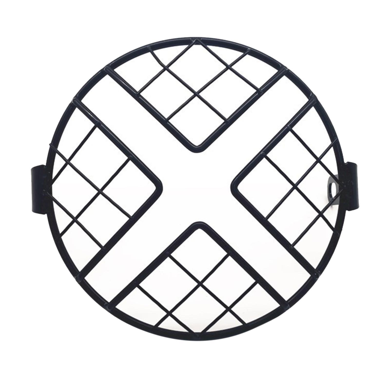 6.5" Motorcycle Headlight Mesh Grill Guard Headlamp Light Cover for Cafe Racer