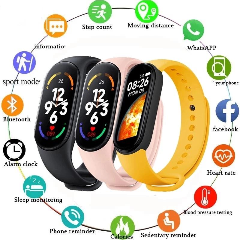 M7 Watch Smart Watch Women SMART SMART M7 Nhịp tim SmartWatch Thể dục theo dõi huyết áp thể thao Vòng đeo tay thông minh cho ban nhạc 7