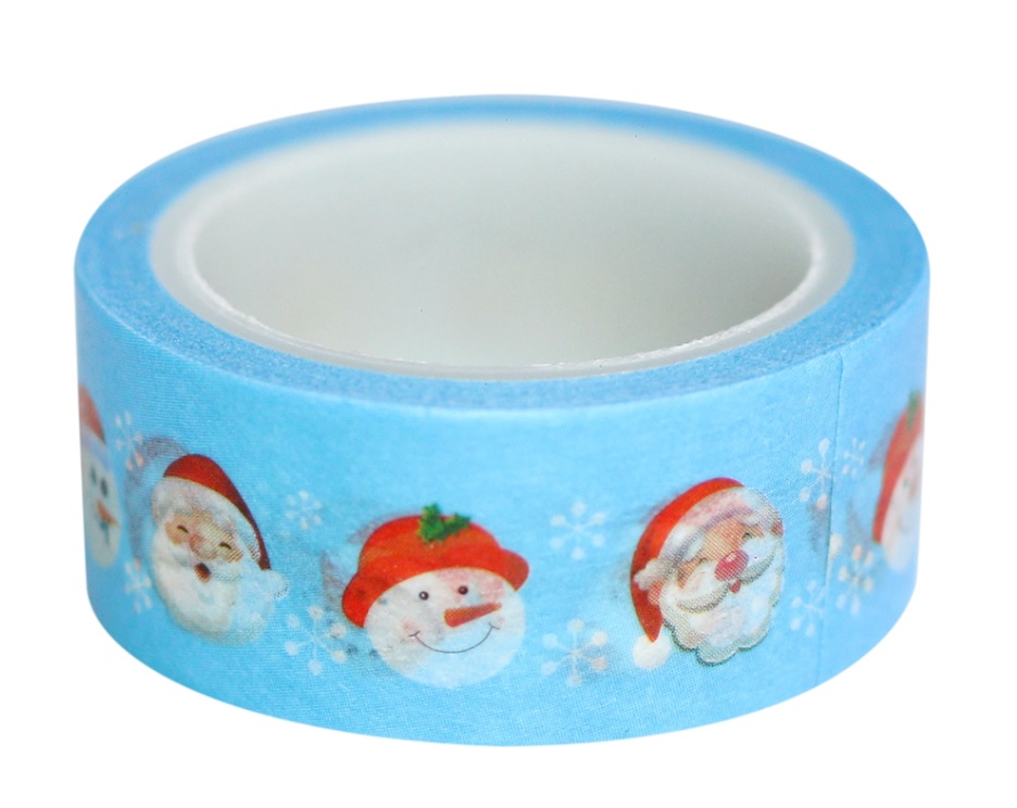 Combo 3 Cuộn Băng Keo Giấy Trang Trí Washi Tape Chủ Đề Giáng Sinh - Xanh Nhạt