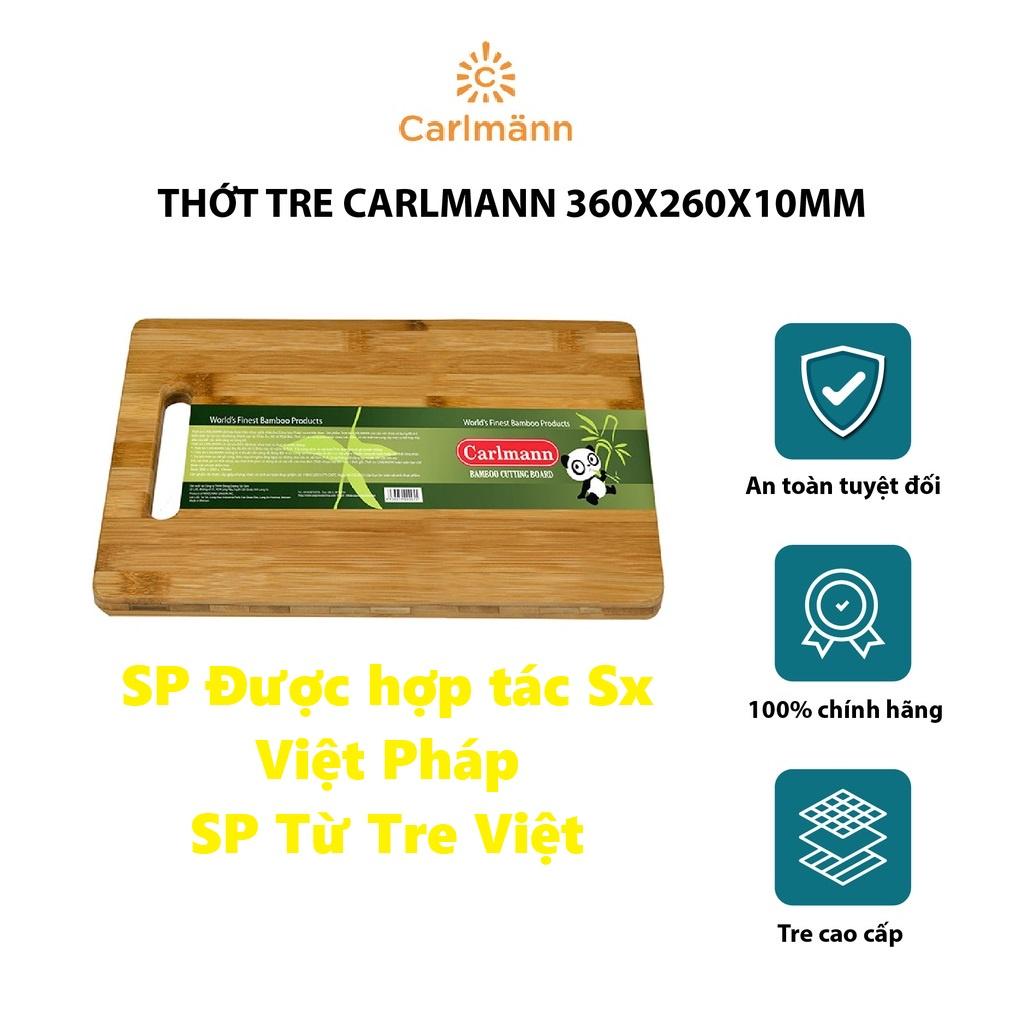 Thớt tre CarlMann 36x26x1cm Kháng Khuẩn An Toàn Thân Thiện Vơi Môi Trường