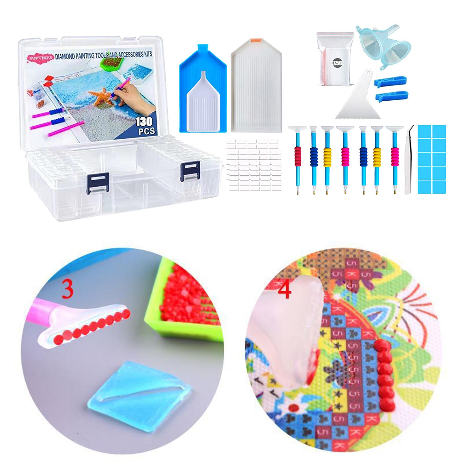 Diamond Painting Tools and Accessories with 44 Slots Diamond Painting Storage Containers Box Case for Adults or Kids, Apply to 5D Diamond Painting