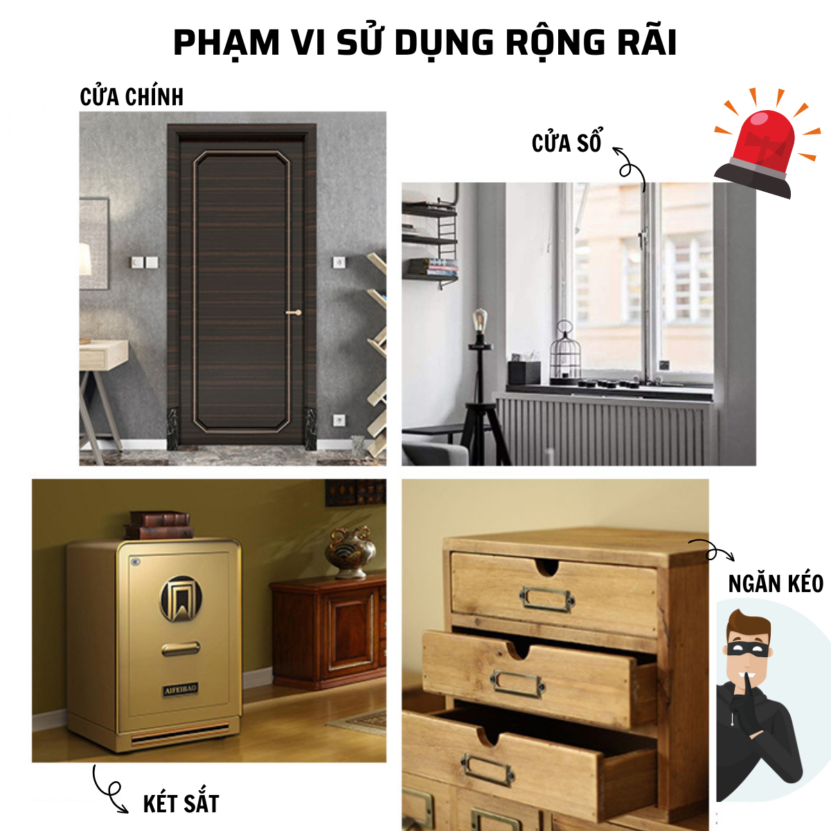 Chuông báo động chống trộm, báo khách mở cửa kết nối wifi CTFAST AW301 - Điều khiển từ xa qua app, âm báo 100 db hẹn giờ thông minh - Hàng chính hãng