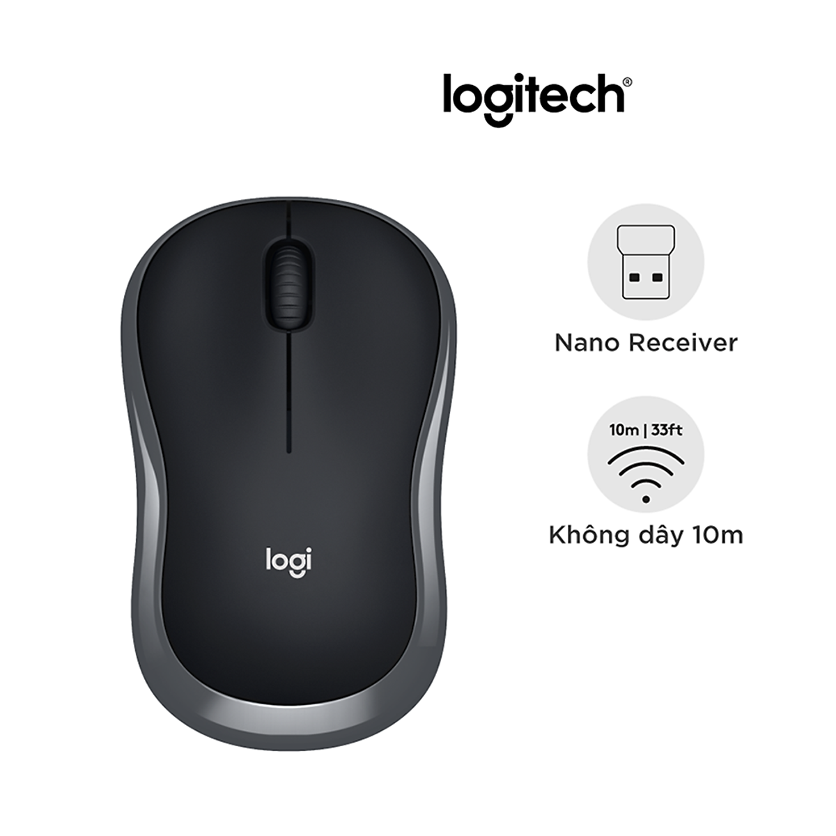 Chuột không dây Logitech B175 - USB, AA- Hàng chính hãng