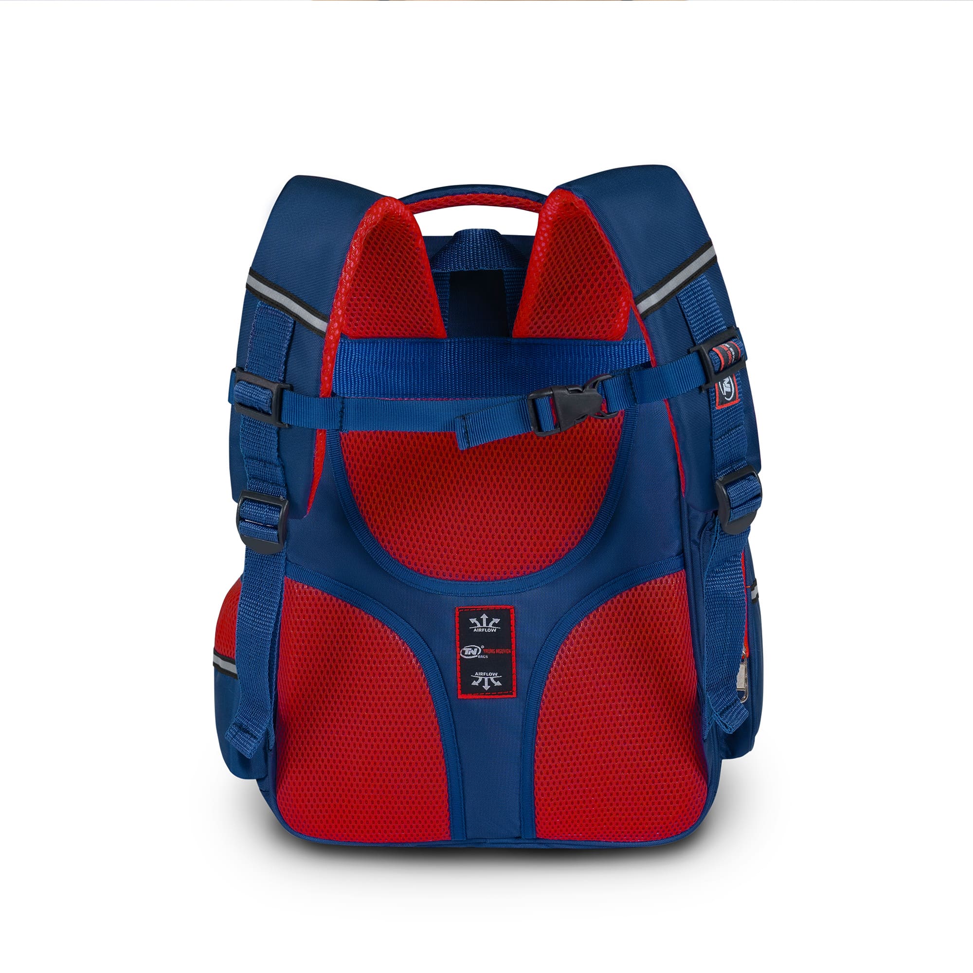 Balo học sinh cao cấp, chống nước TNbags Smart Red – Balo học sinh tiểu học nhiều ngăn mở 180 độ, đỏ xanh cá tính TN.B3110