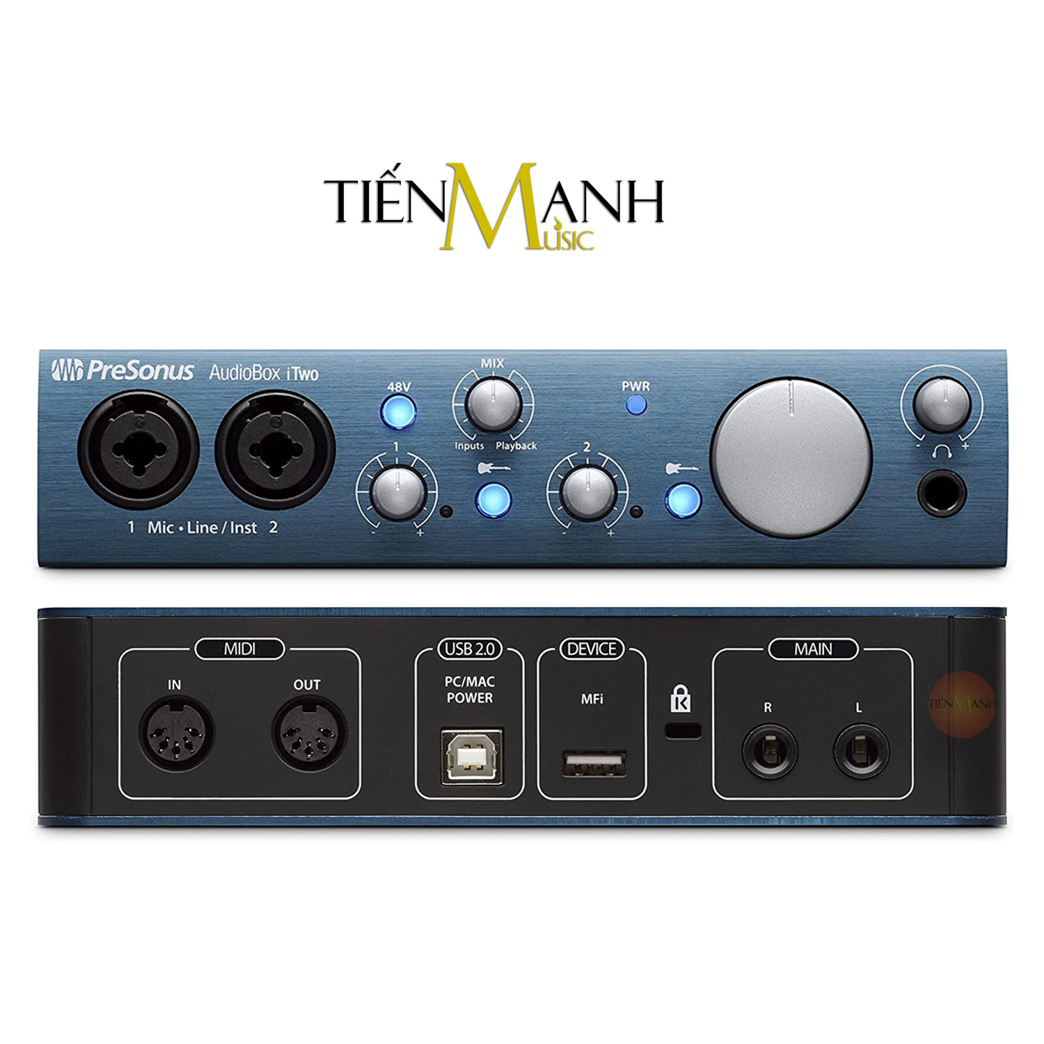 Soundcard Presonus AudioBox iTwo - Sound Card Bộ Thu Âm Thanh và Livestream Audio Interface Audio Box iTwo Hàng Chính Hãng - Kèm Móng Gẩy DreamMaker