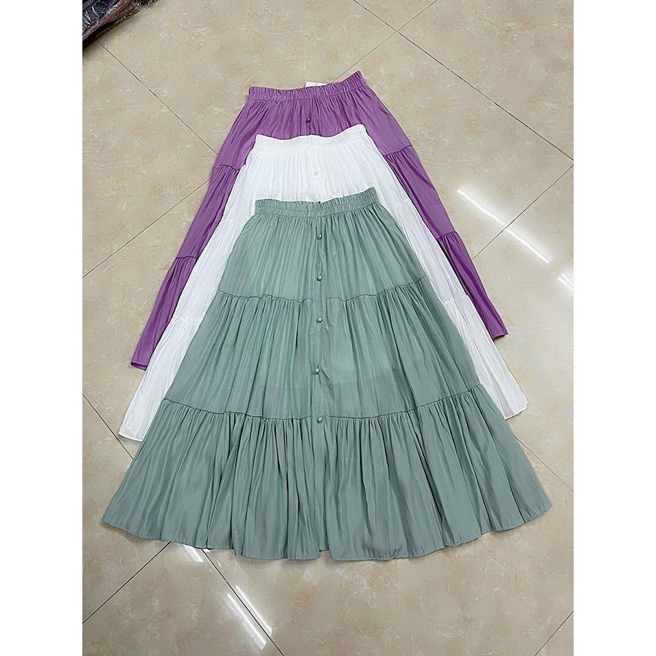 Chân Váy Vintage Nữ Váy Voan Nữ Dáng Dài 2 Lớp Siêu Xinh 2 màu