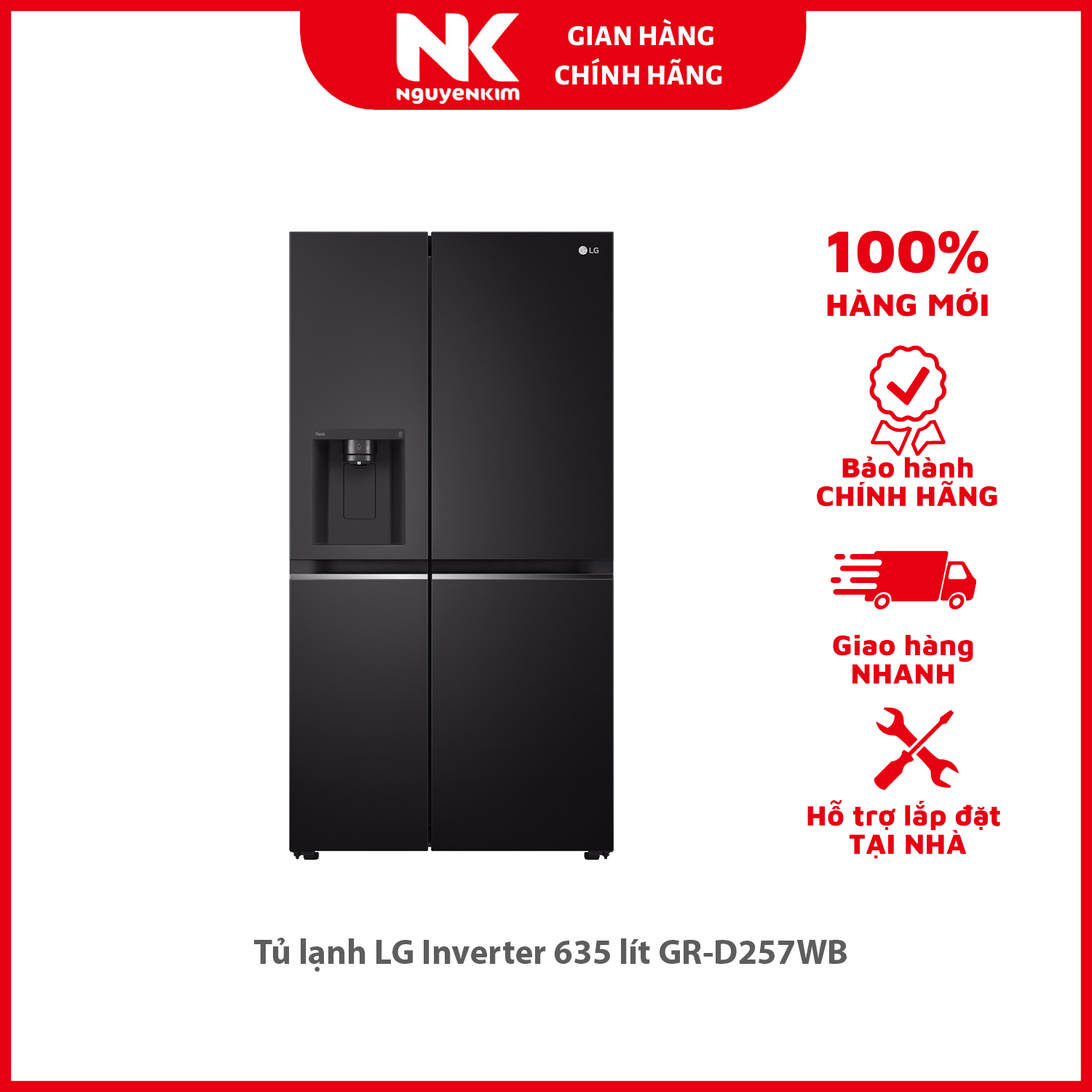Tủ lạnh LG Inverter 635 lít GR-D257WB - Hàng chính hãng