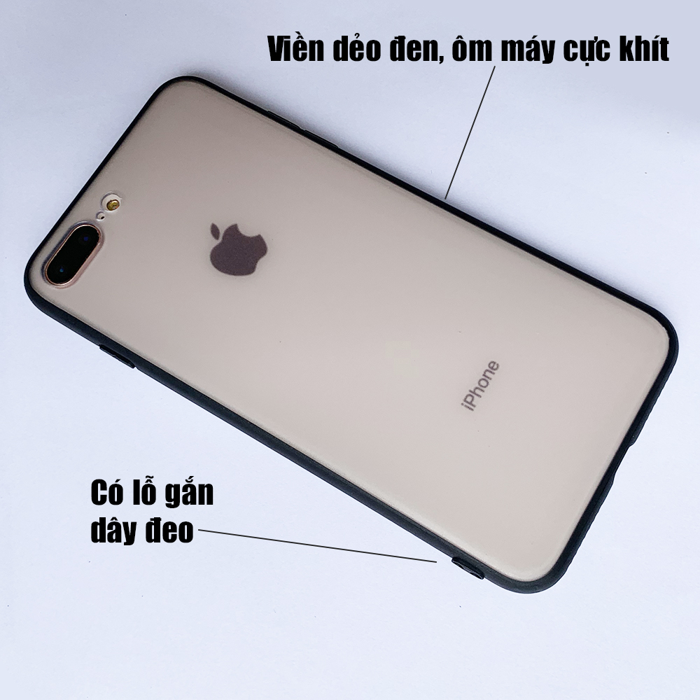 Ốp lưng viền dẻo đen sần cao cấp giành cho iPhone 7 Plus vs iPhone 8 Plus