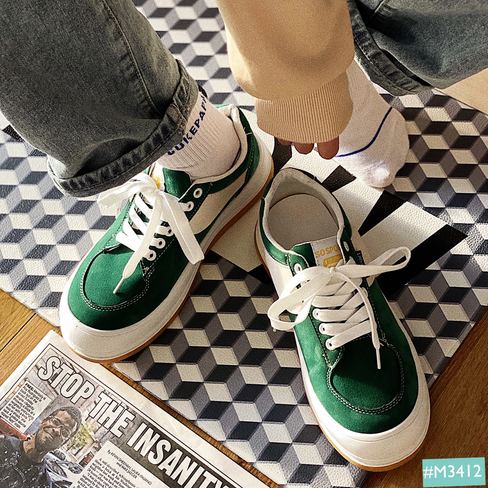 Giày Sneaker Cặp Đôi Nam Nữ Độn Đế Bánh Mỳ Tăng Chiều Cao Harujuku MINSU M3412 Giày Thể Thao Bata Nam Nữ Độn Đế Hàn Quốc Cực Ngầu Khi Đi Học, Đi Chơi