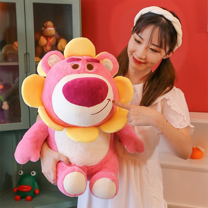 Gấu bông dây tây siêu dễ thương – Quà tặng thú nhồi Lotso mặt hoa hướng dương sunflower – Size từ 30 đến 55 cm – Gối ôm hugging bear cho bé ngủ ngon