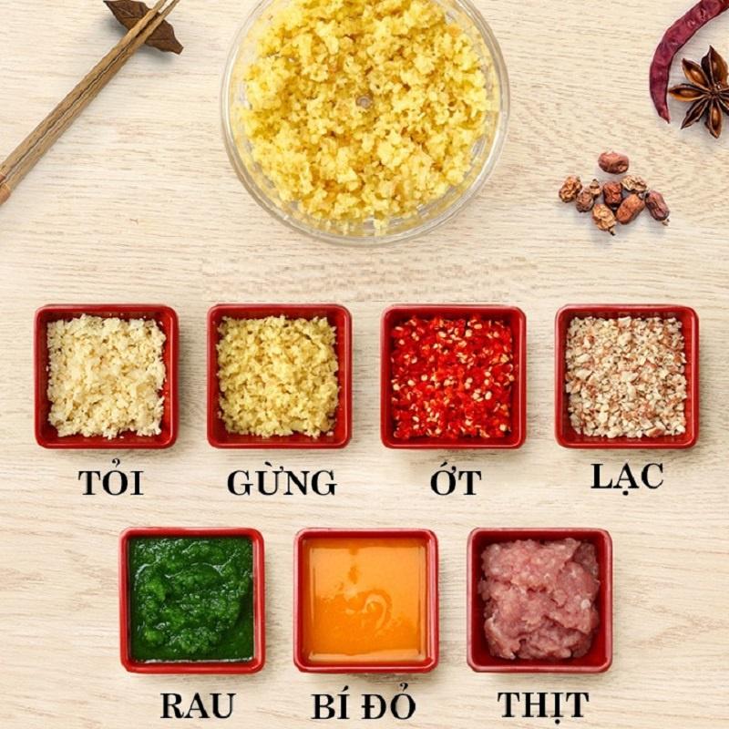 Dụng Cụ Xay Tỏi Ớt Mini Đa Năng Kéo Tay - Xay Được Các Loại Củ, Quả, Hạt Gia Vị. Dụng Cụ Tiện Ích Nhà bếp