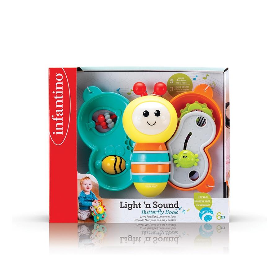 Đồ Chơi Light's Sound Butterfly Book Infantino - Đồ Chơi Phát Nhạc Âm Thanh Hỗ Trợ Phát Triển Đa Giác Quan Cho Bé