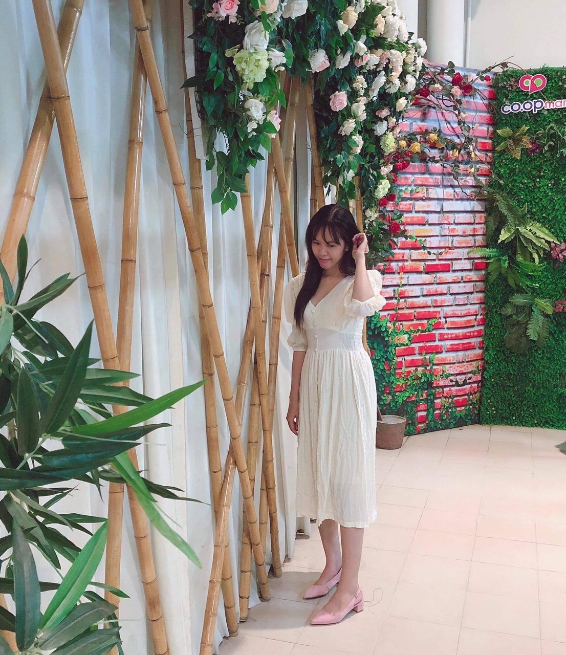 Đầm Xòe Midi Vải Đũi Mềm Mại Tay Bo