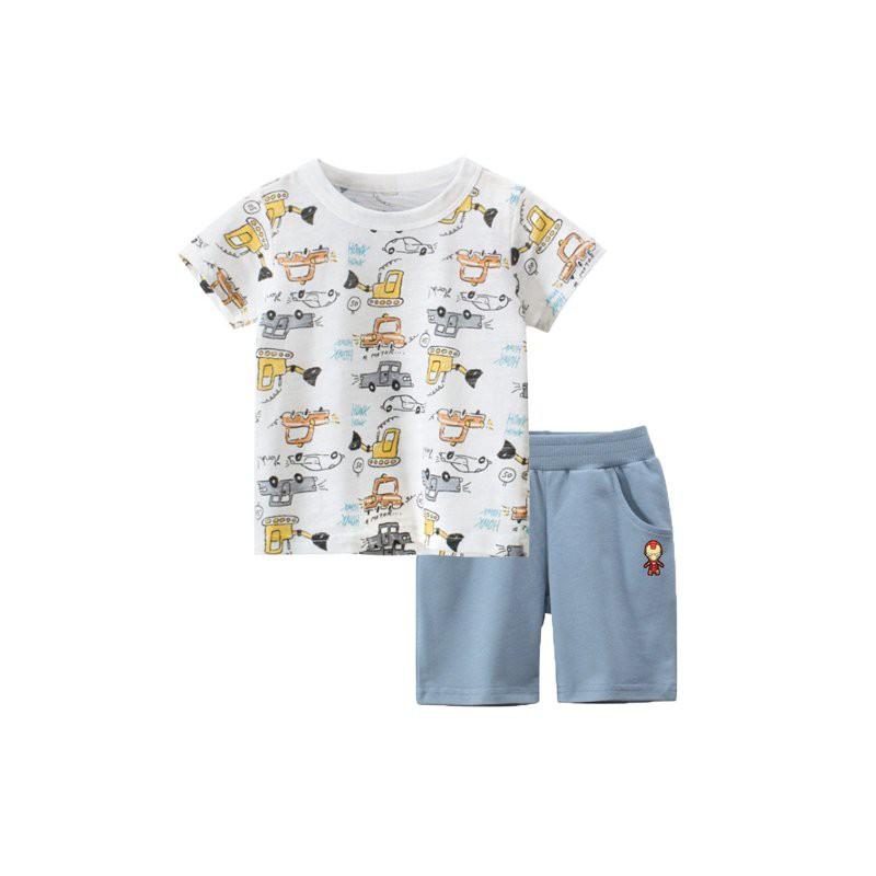 Bộ Cho Bé Trai In Hình Đáng Yêu Hãng 27kids, cotton 100%, mền mịn.