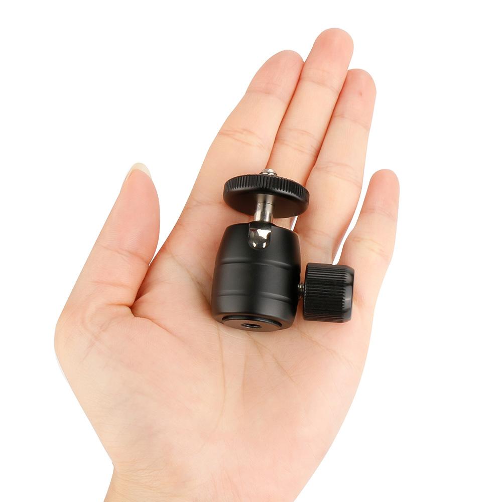 Đầu bi kim loại nhỏ 1/4 Giá treo vít 360 ° Phụ kiện chân máy