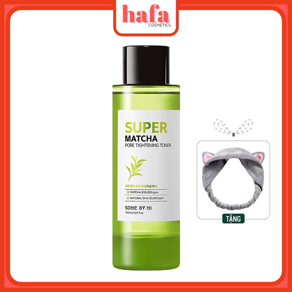 Nước Hoa Hồng Se Khít Lỗ Chân Lông Some By Mi Super Matcha Pore Tightening Toner 150ml + Tặng Kèm 1 Băng Đô Tai Mèo (Màu Ngẫu Nhiên)