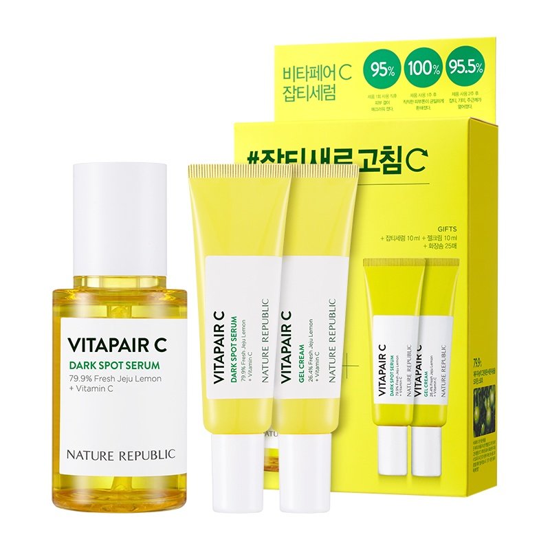 Bộ Kem Trắng Da Mờ Thâm Hàn Quốc Nature Republic Vitapair C Dark Spot Serum Special Set