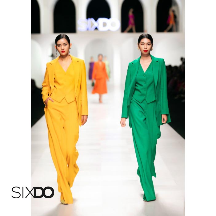 Quần woven suông ống rộng xanh lá thời trang SIXDO