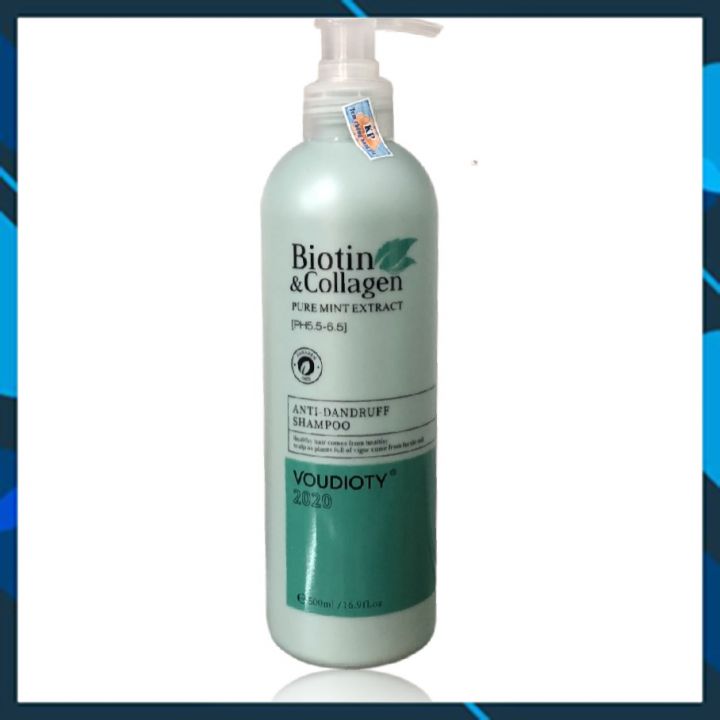 Dầu Gội Voudioty Anti - Dandruff Biotin &Amp; Collagen Xanh Mềm Mượt Ngăn Gãy Rụng Cho Tóc &Amp; Da Đầu Gàu Ngứa 500Ml