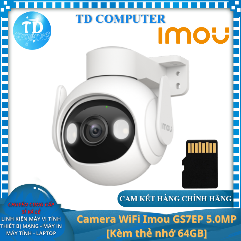 Camera WiFi Imou GS7EP 5.0MP [Kèm thẻ nhớ 64GB] Cruiser 2 độ phân giải 3K Ngoài trời chống nước IP66 - Hàng chính hãng DSS phân phối