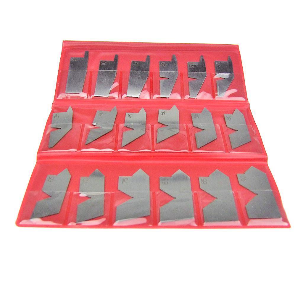 Stainless Steel Angle Gauge Gage Set 5-90⁰ 18 Pieces, Precision Measuring